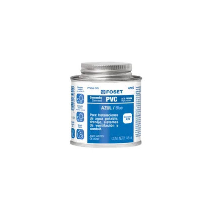 Cemento p/PVC, azul, alta presión, lata 145ml, FOSET