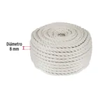 Piola de algodón de 8 mm, rollo, natural, 1 kg, FIERO 4