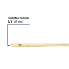 Tubo de 3/4' CPVC hidráulico RD 13.5, 3m, 0.5kg, FOSET 2