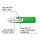 Tubo de 25mm (3/4') PPR hidráulico, 4m, 0.9kg, FOSET 3