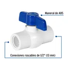 Válvula esfera de PVC 1/2' roscable, FOSET 2