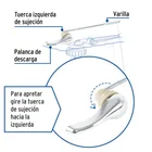 Palanca frontal metálica cromada para WC, FOSET 2
