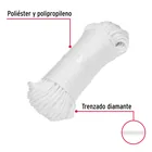 Piola de poliéster diamante de 4mmx30m blanca, madeja, FIERO 2