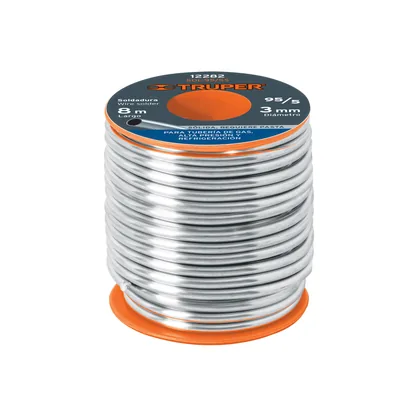 Soldadura 95/5 para tubería de gas, 450 g, TRUPER SOLDAKLIN