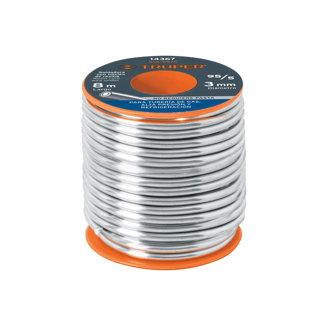 Soldadura 95/5 para tubería de gas, 450 g, TRUPER SOLDAFÁCIL
