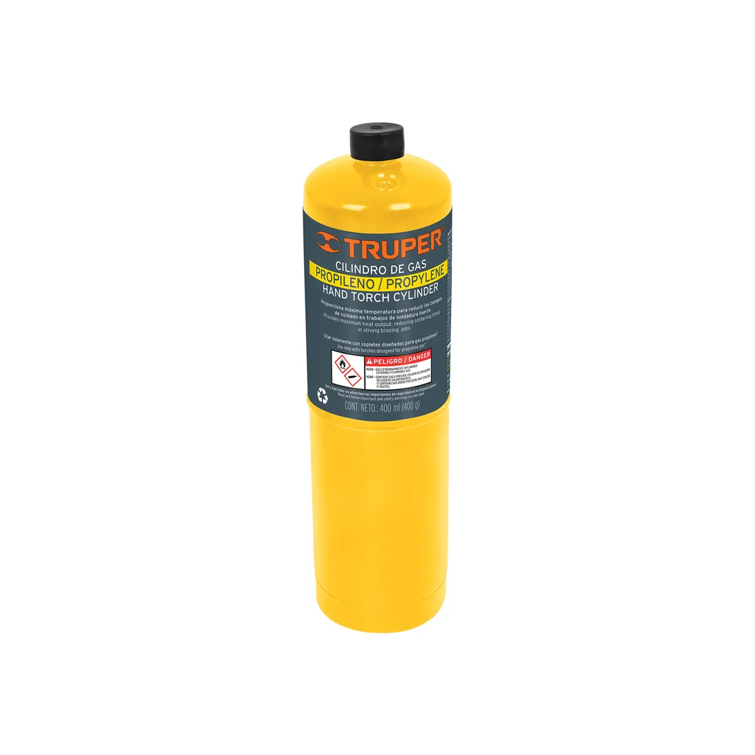 Cilindro de gas propileno de 400 g, amarillo, TRUPER