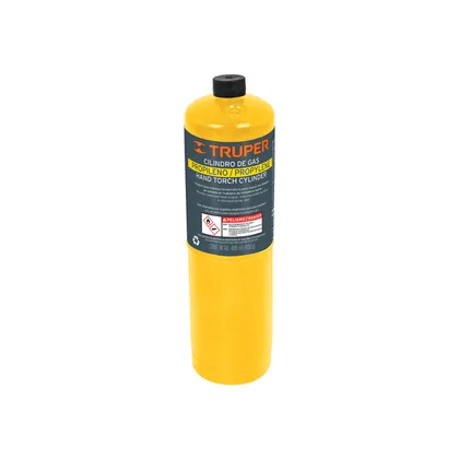 Cilindro de gas propileno de 400 g, amarillo, TRUPER