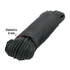 Piola de nylon paracord de 4mm x 30m negro, madeja, FIERO 3