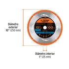 Disco sierra 10' p/aluminio, 100 dientes centro 5/8', EXPERT 2