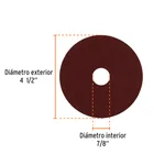 Disco lija 4-1/2' con respaldo de fibra, grano 120, TRUPER 2