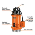 Bomba sumergible hierro fundido, agua limpia, 1 HP, TRUPER 2
