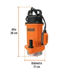 Bomba sumergible hierro fundido, agua limpia, 1 HP, TRUPER 3