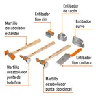 Juego 7 piezas de martillos y entibadores para hojalatero 2