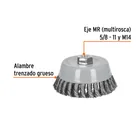 Carda copa 5' alambre trenzado grueso, Multi-rosca, TRUPER 2