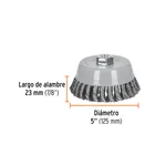 Carda copa 5' alambre trenzado grueso, Multi-rosca, TRUPER 3