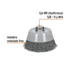 Carda copa 5' alambre ondulado fino, Multi-rosca, TRUPER 2