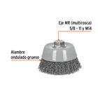 Carda copa 5' alambre ondulado grueso, Multi-rosca, TRUPER 2