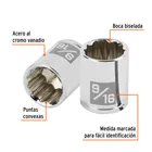 Dado de 9/16', 12 puntas, cuadro 1/4', TRUPER 2