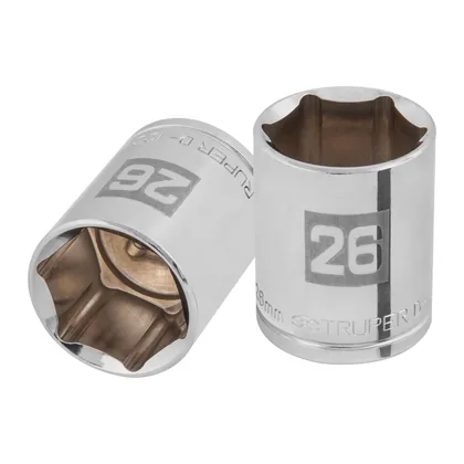 Dado de 26 mm, 6 puntas, cuadro 1/2', TRUPER