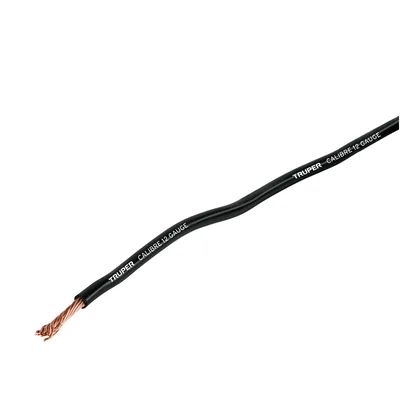 Carrete con 3.5 m de cable primario negro calibre 12, TRUPER