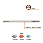 Cincel hueco para acanalado SDS max 7/8' x 16', TRUPER 4