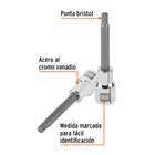 Dado punta larga bristol M8, cuadro 1/2', TRUPER 2