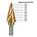 Broca escalonada titanio 11 escalones 1/4' a 7/8', EXPERT 3