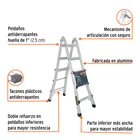 Multiescalera telescópica, 3.2 m, capacidad de carga 150 kg 2