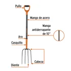Bieldo para paja, 4 dientes, mgo de acero 37',puño'Y' TRUPER 2