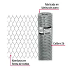 Rollo malla plafón 0.90 x 22m cal.26, abertura 10x25mm, 8kg 3