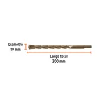 Broca para concreto 19 x 300 mm, TRUPER 3