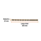 Broca para concreto 22 x 300 mm, TRUPER 3