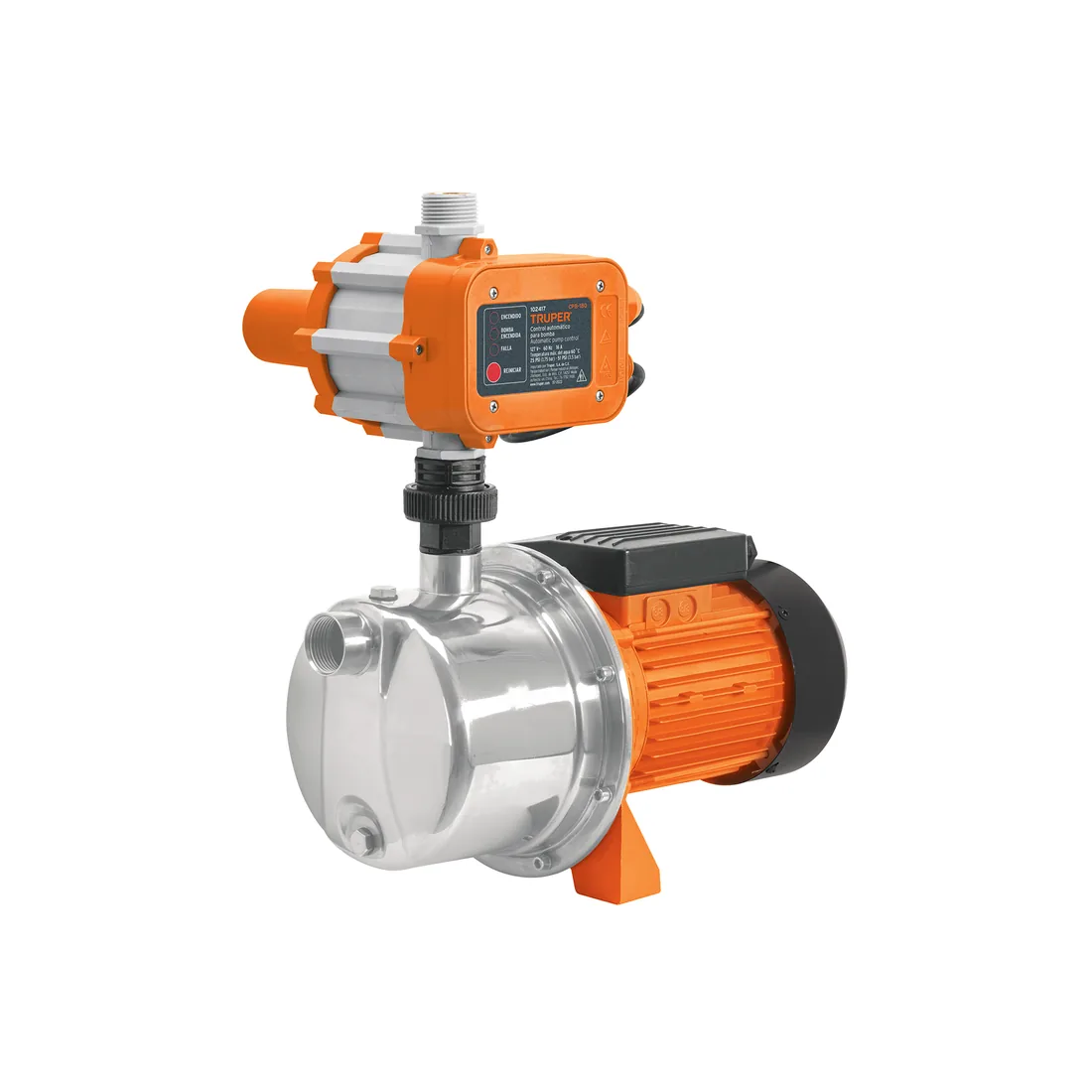 Bomba presurizadora jet acero 1 HP con control, TRUPER