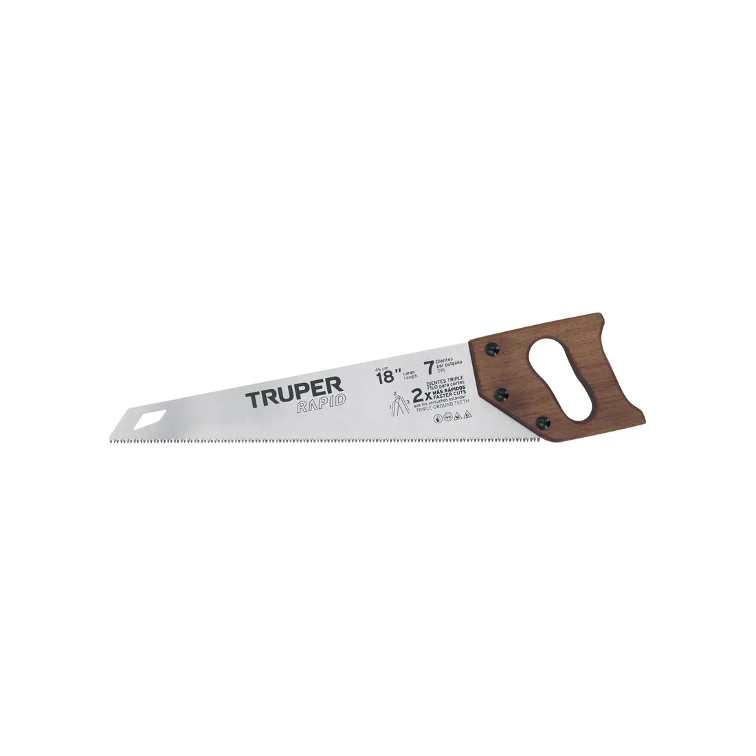 Serrucho Rapid 18', 7 DPP, mango de madera, TRUPER