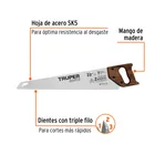 Serrucho Rapid 22', 7 DPP, mango de madera, TRUPER 2