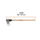 Hacha media labor 3 lb, mango de madera 36', TRUPER 3