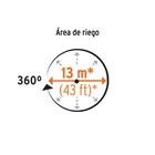 Aspersor b/metálica giratorio 3 brazos de latón, TRUPER 3