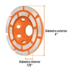 Copa de diamante doble hilera 4' x 7/8', TRUPER 2