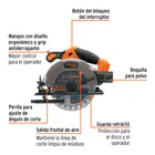 Sierra circular 6-1/2', 20V, sin accesorios, TRUPER PRO 2