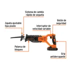 Sierra sable, 20V, 1 batería 2Ah, TRUPER PRO 2