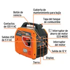 Generador silencioso inverter 2.2kW, 80 cc, encendido manual 2
