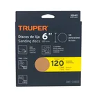 Paquete con 5 discos de lija 6' grano 120, ciegos, TRUPER 4