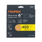 Paquete con 5 discos de lija 6' grano 400, ciegos, TRUPER 4