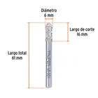 Lima rotativa punta cilindro redonda, 6 mm, TRUPER 3