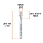 Lima rotativa punta flama, 6 mm, TRUPER 3