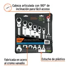 Juego de 7 llaves combinadas mm con matraca flexible 2