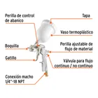 Pistola p/pintar Híbrida vaso plástico,3.0mm, TRUPER 3