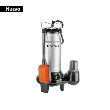 Bomba sumergible, 1 HP acero inox/hierro, para agua sucia