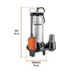 Bomba sumergible, 1 HP acero inox/hierro, para agua sucia 3