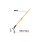 Cultivador forjado, 4 dientes, mango de madera 54', TRUPER 2